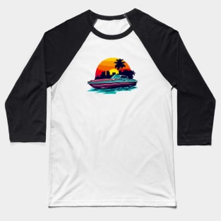 boat miami themes full color Baseball T-Shirt